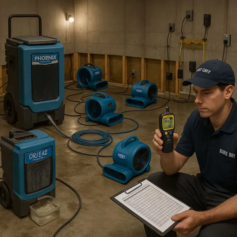Structural Drying and Dehumidification process in Weston, WV